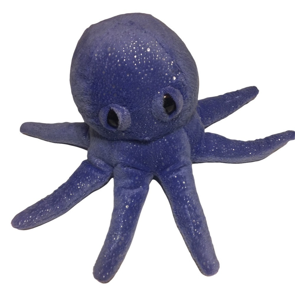 𝅺OCTOPUS purple stuffie metallic sparkles by Rinco 2010 Great condition.